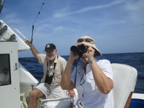 Kathi and George Angehr looking for seabirds